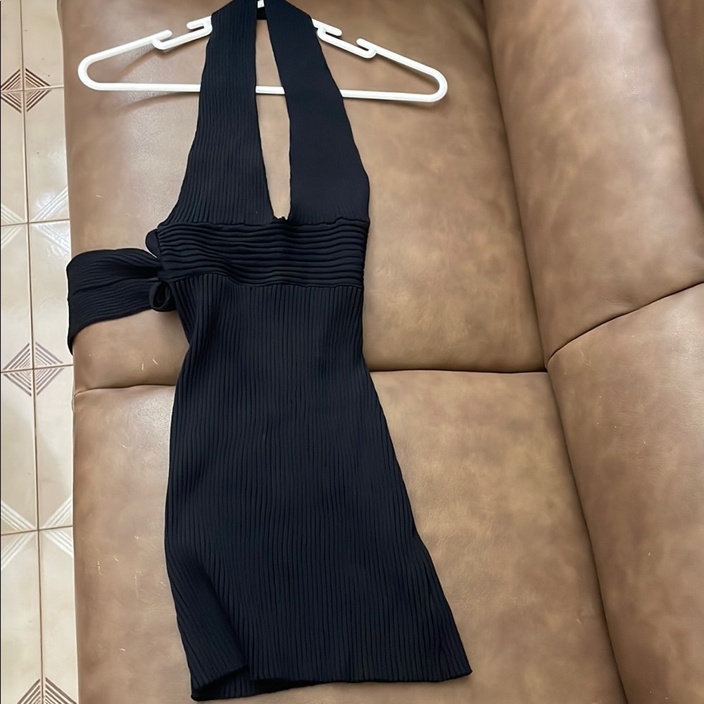 Elegant Black Halter Dress White Fox Boutique